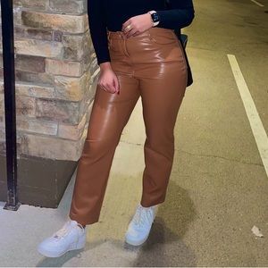 Melina pants- high waisted vegan leather pants in a size 8.